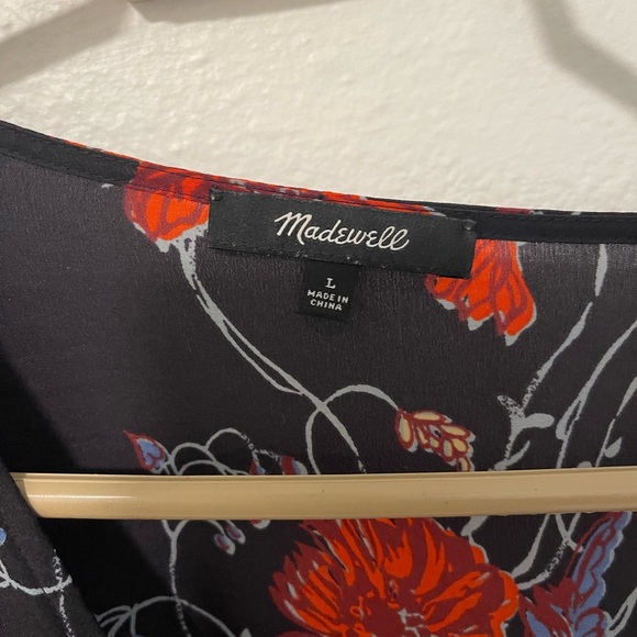 Madewell Silk Floral Wrapped Blouse Top | Size Large | Great Condition - Picture 5 of 5